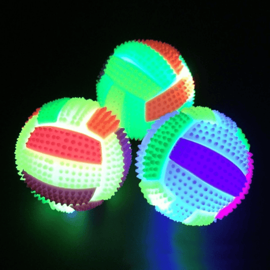 1pc Rainbow Color Dog Glowing Molar Ball Toys Elastic Ball Dog Toy For Dog Interactive Supply